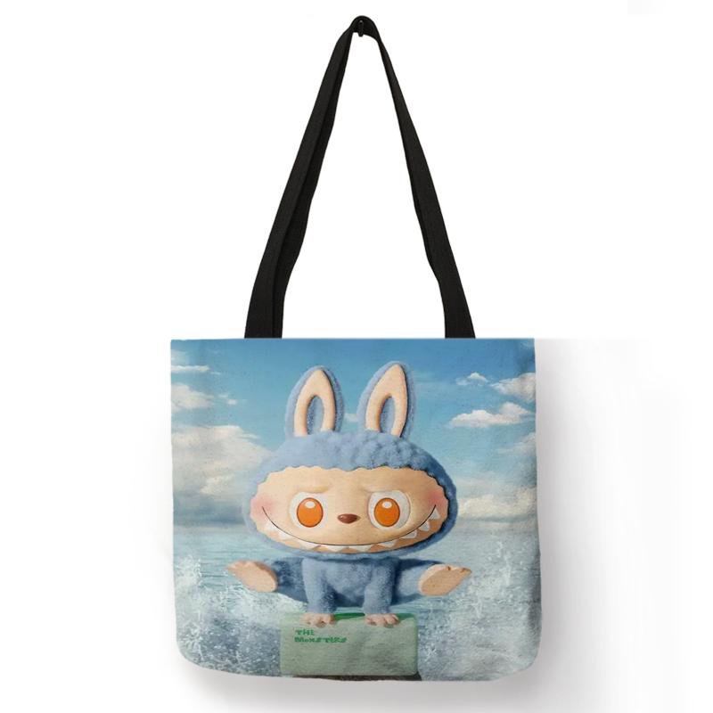 Borsa shopper Labubu trendy personalizzata stampata 5404