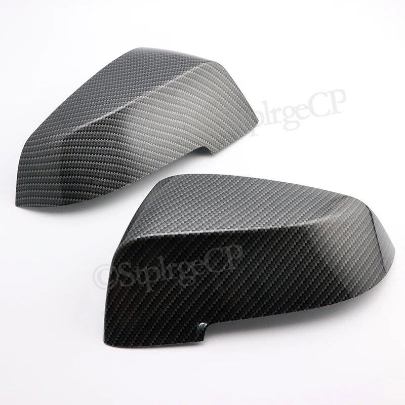 For BMW 5 6 7 Series Black Mirror Cover F10 F11 F18 F07 F12 F13 F06 F01 F02 F03 F04 LCL Carbon Fiber Pattern Mirror Cover