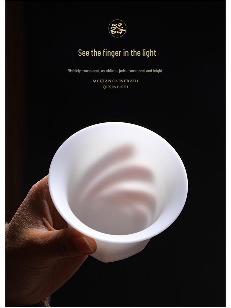 Icy Jade Porcelain Kung Fu Tea Set: Luxurious Mutton Fat White Gift for Office & Home