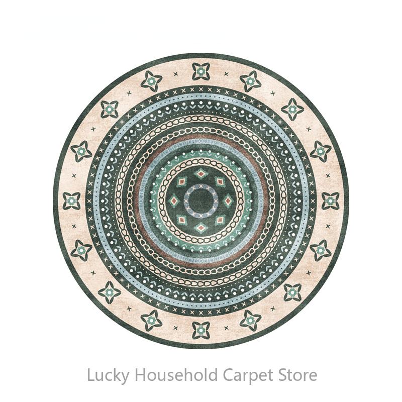 Morocco Round Carpet Lounge Chair Area Rug Soft Non-slip Light Color Living Room Decoration Carpets Washable Cloakroom Floor Mat