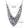 Aesthetic Leopard Print Necklace Chain Choker Detachable Collar Metal Triangular Scarf  Girls
