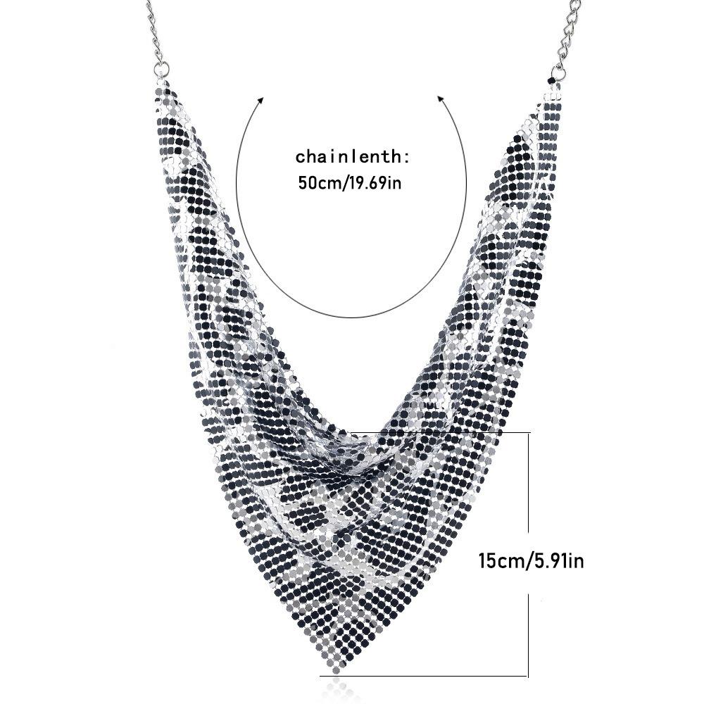 Aesthetic Leopard Print Necklace Chain Choker Detachable Collar Metal Triangular Scarf Girls