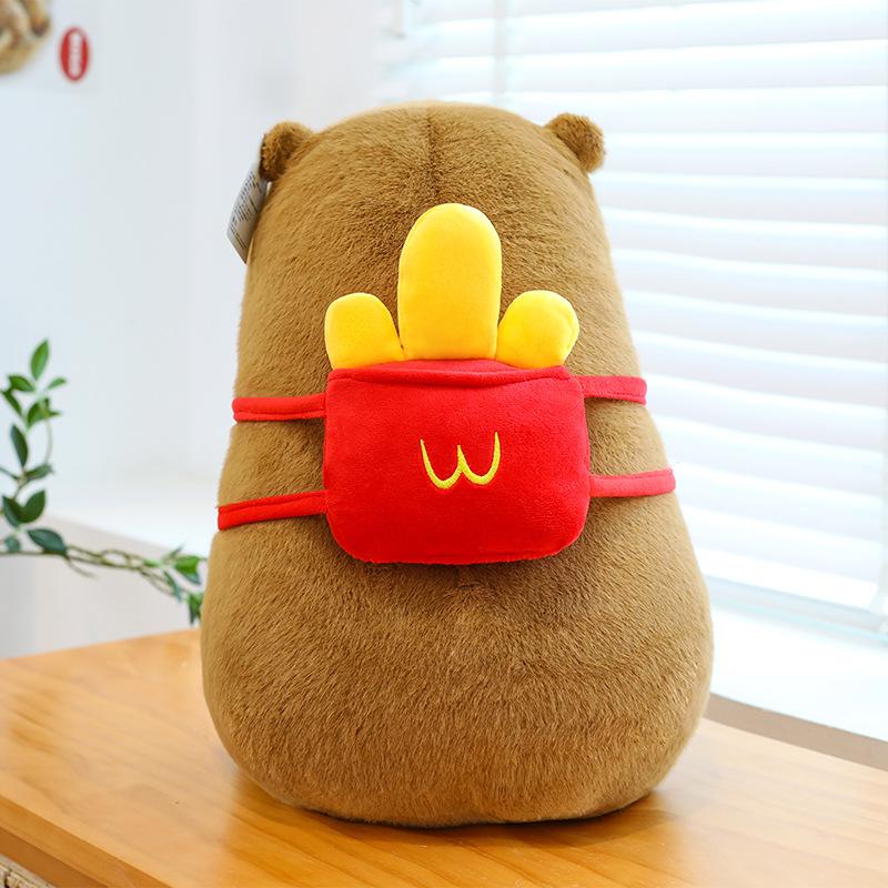 Creative Cow and Horse Feeding Bottle Kapibara Doll Plush Toy Capybara Doll Sleep Pillow Home