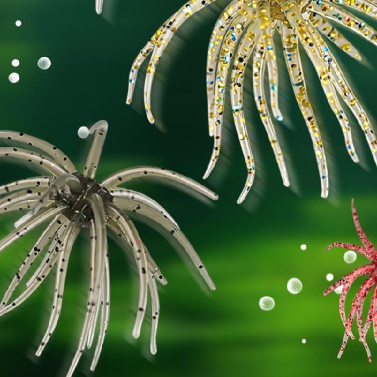 6Pcs Fishing Sea Urchin Lures Tear Resistance Soft Floating Swimbait Slow Sinking Artificial Baits for Saltwater Freshwat