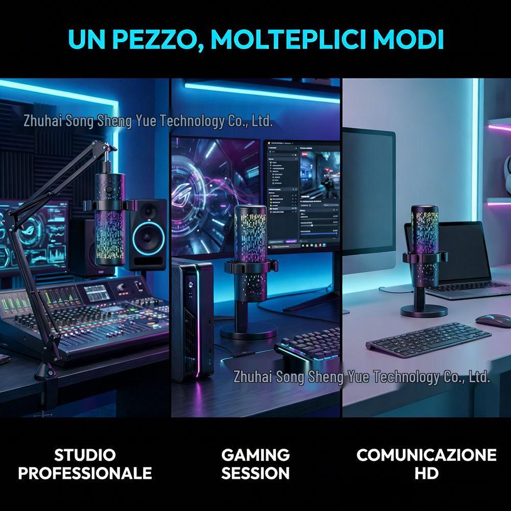 Cross-Border Extreme RGB USB Microphone for Live Streaming and Gaming