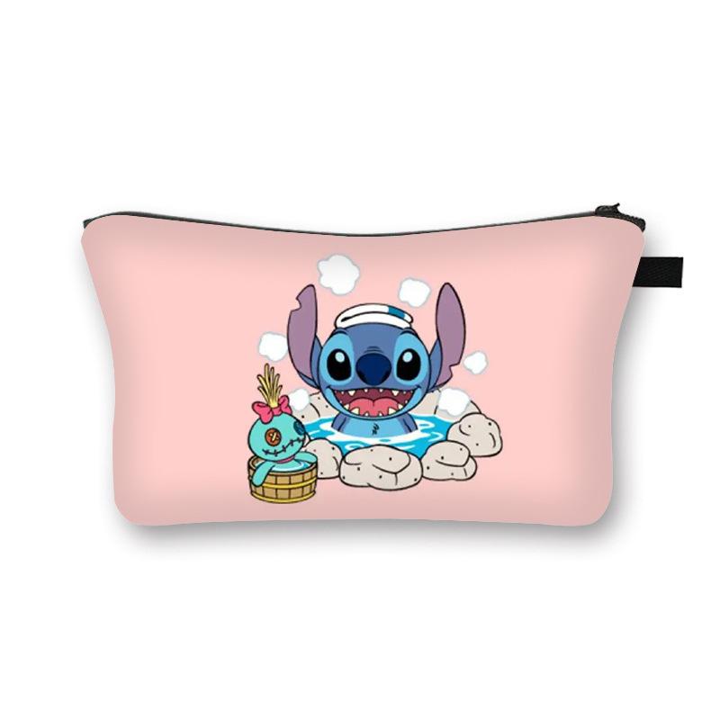Stitch'S New Cosmetic Bag, Children'S Fashion Portable Double-Sided Toilet Bag, Girls' Outdoor Travel Clutch Storage Bag