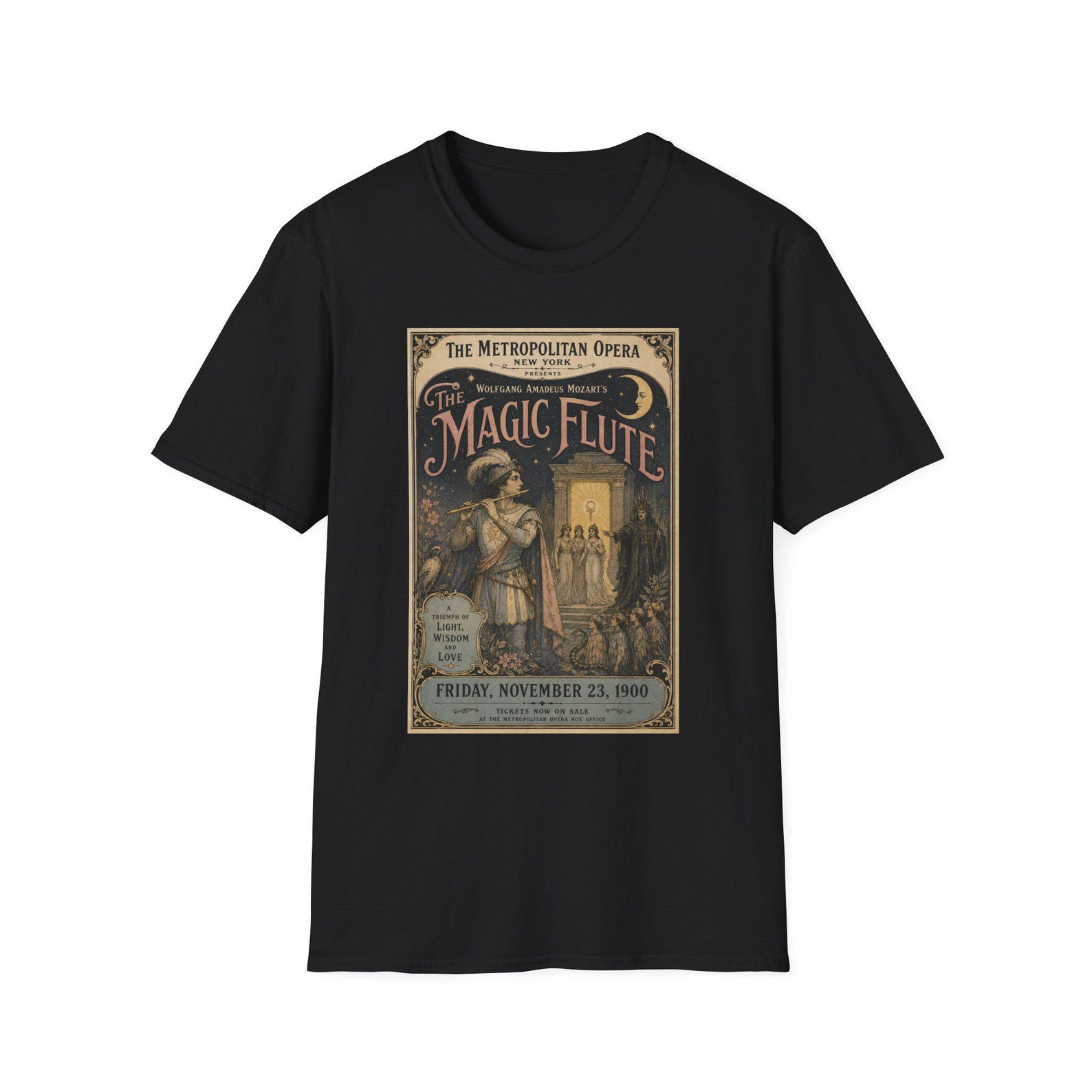 The Magic Flute Opera Poster T-Shirt | Metropolitan Opera fan fiction Design M