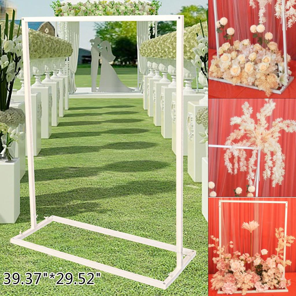 75x30cm Modern Wedding Arch Stand Floor Standing White Wedding Bracket for Weddings, Birthday Parties, Banquets