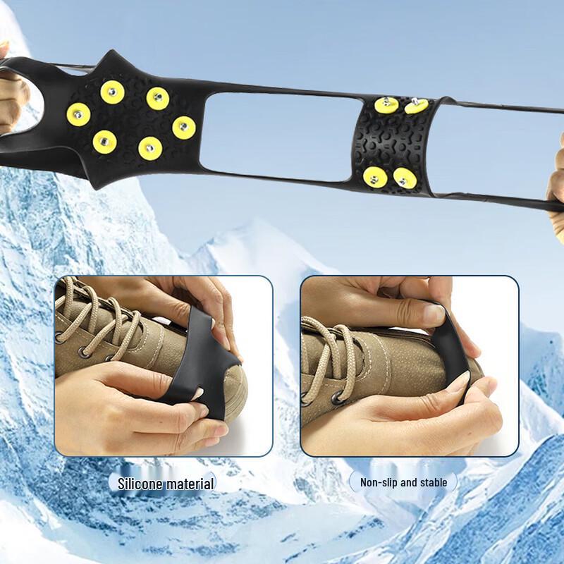 BinFu Anti-Slip 10-Tooth Ice Cleats