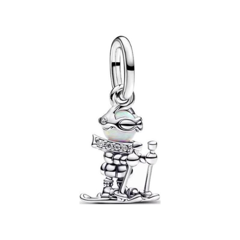 Pandora Skier style design 925 silver necklace / pendant women's silver 793514C01