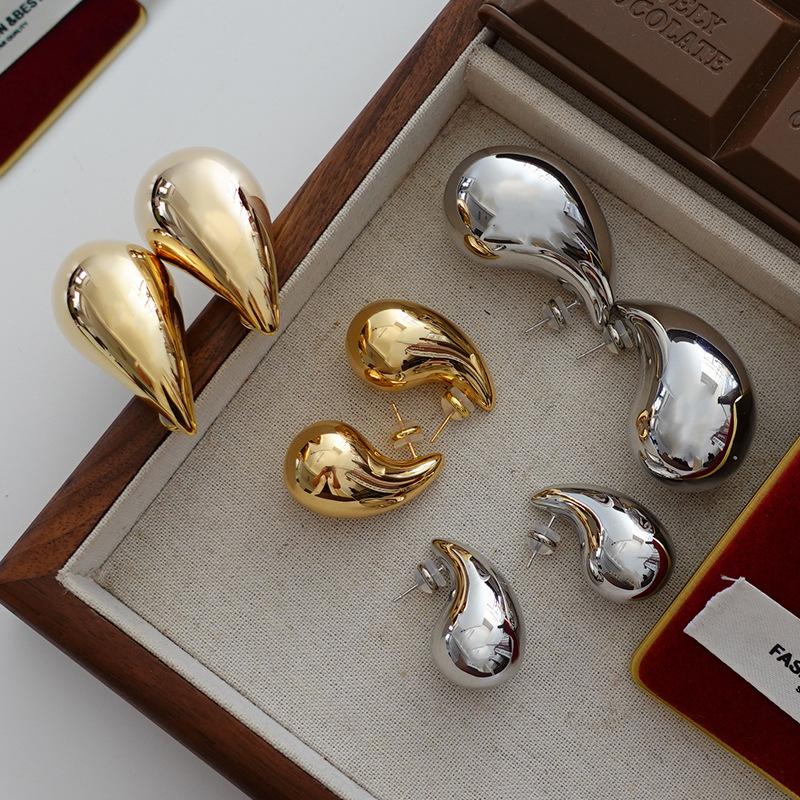 Metal Water Drop Stud Earrings, Style, Fashion Personality, Exaggerated Earrings, Cold Atmosphere, Advanced Sense Earrings