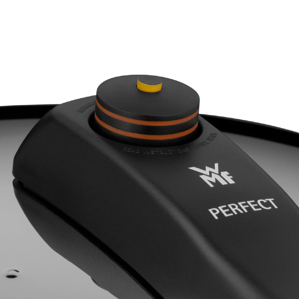 WMF Pressure Induction and Gas Detachable Recipe Book Model W0790829990 "Perfect S" Cooker, 4.5L, Compatible, One-Touch Handle, Included,