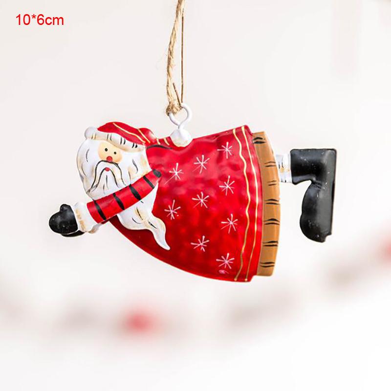 Christmas Pendant Xmas Tree Decorations Hanging Metal Ornaments DIY Santa Claus Snowman Party Kids Toys Gift Xmas New Year 2025