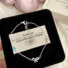 Pink Zircon Star Butterfly Knot Bracelet Women Delicate Sweet Style Copper Alloy Adjustable Stackable Wrist Jewelry