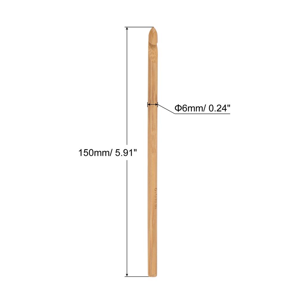 6pcs Wooden Bamboo Crochet Hook 3mm-10mm Knitting Crochet Needles for DIY Craft Yarn