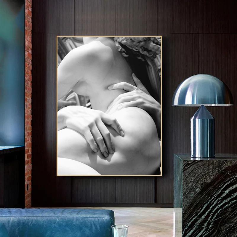 Italy Famous Sculpture Artwork Canvas Poster Poseidon David Wall Art Picture for Living Room Bedroom Club Modern Home Decor Gift