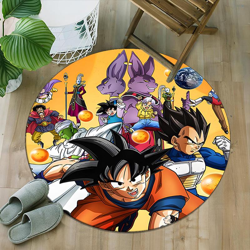 1pc Dragon Ball2 Print Round Carpet Chair Round Carpet Suitable for Bedroom Living Room Home Decorative Carpet