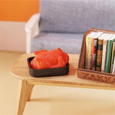 1Set 1:12 Dollhouse Miniature Roast Chicken W/Tray Food Model Kitchen Decor Toy