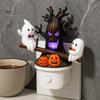 Soft Glow Night Light Halloween Light, Plug-in Resin Seesaw Ghost And Dead Tree Indoor Lighting Lamp, Waterproof Spooky Decor for Bedroom, Party