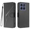 For Motorola Edge (2025) 5G/Edge 60 5G/60 Fusion 5G Case Triangle Imprint Leather Phone Cover with Lanyard