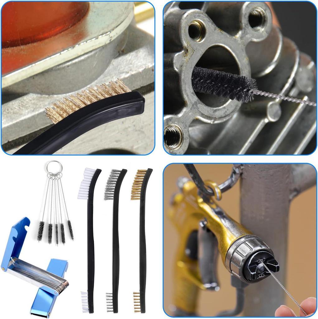 Steel Wire Brush Carburetor Cleaning Kit - Multi-Tool Set for Precise Cleaning