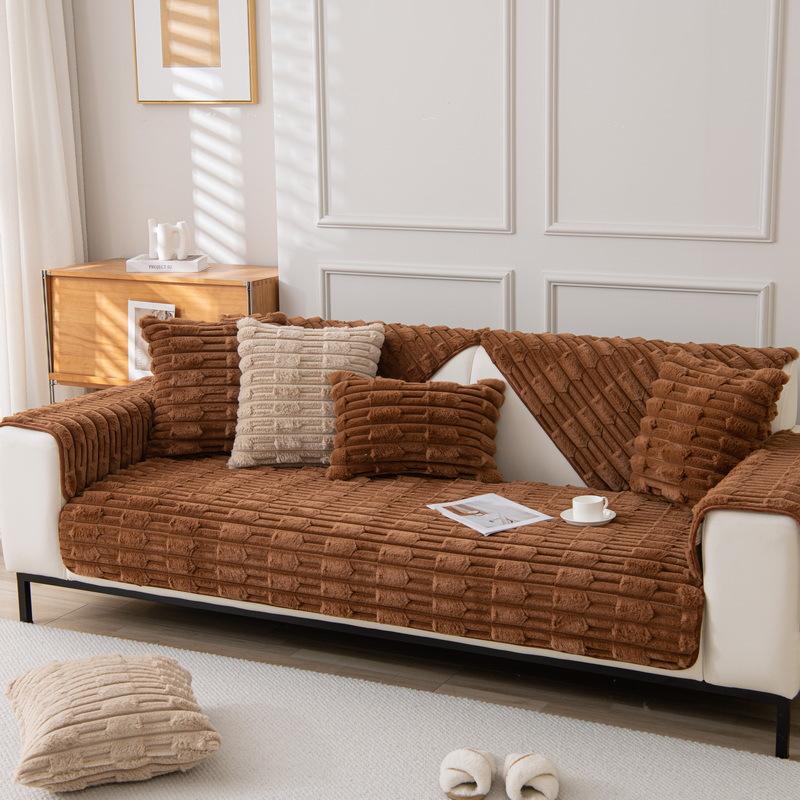 New Autumn and Winter Sofa Cushions, Plush Sofa Cushions, Thickened Warm Sofa Towels, Winter Simple Warm Sofa Cushions