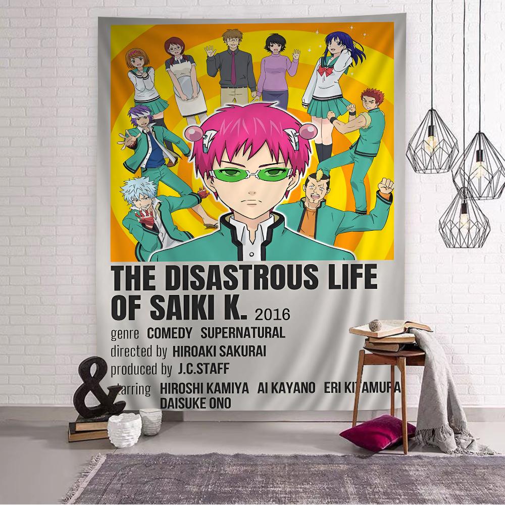 Saiki K Cartoon Tapestry Art Science Fiction Room Home Decor Art Home Decor