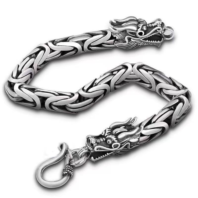 925 Silver Bracelet vintage Rope Side Chain Dragon High Quality For Women Men Fashion Jewelry Wedding Engagement Party