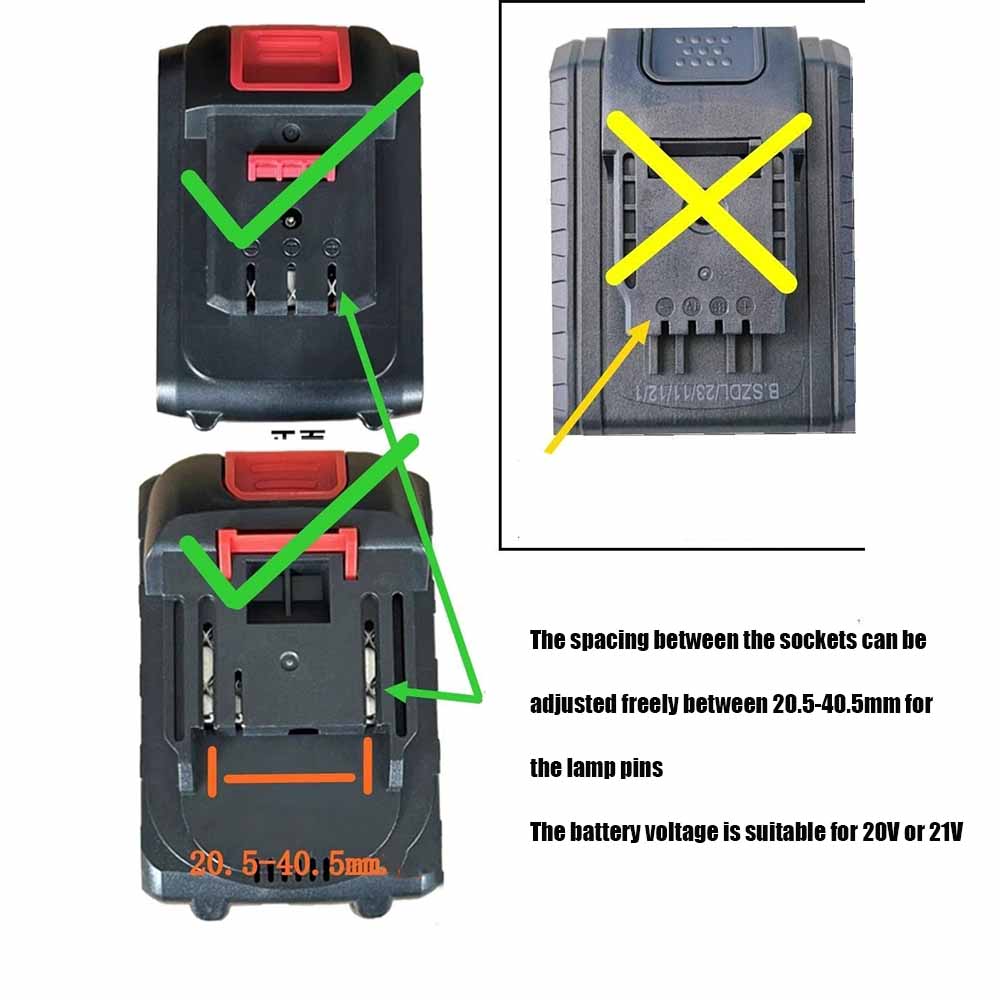 21V Power Tool Accessories LED Work Light Universal Floodlights for Makita/Milwaukee/Dewalt Battery For Outdoor Construction Use