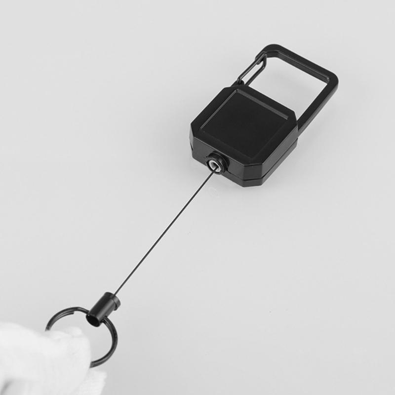 High Resiliences Steel Wire Rope Elastic Keychain Easy To Pull Buckle Keyring