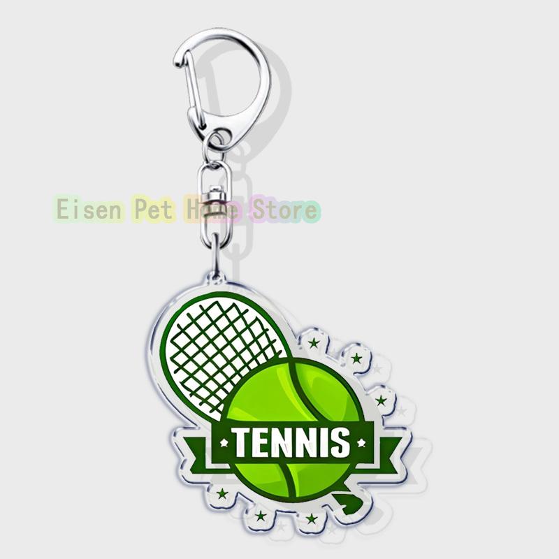 Classic Sports I Love Tennis Keychains for Accessories Bag Hobby Bike Car Keyrings Jewelry Friends Father Boyfriends Gifts