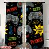 2PCS Digital Printed Curtains, Graffiti Game Console Pattern, Beautiful Window Drapes for Living Room Bedroom Home Decor