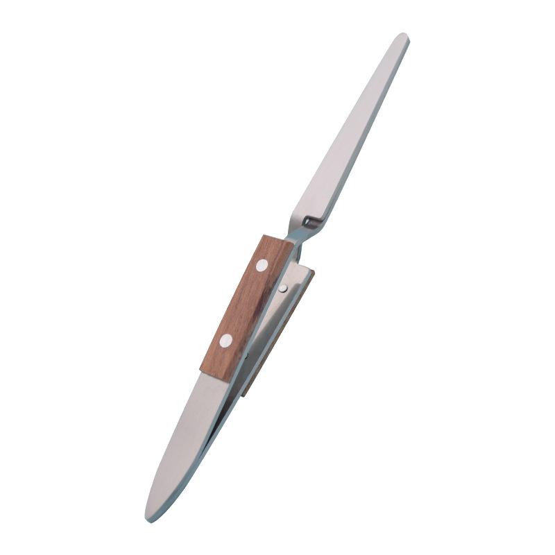 1Pc Stainless Steel Wooden Handle Multifunctional Shaping Clip Nail Shaping Clip Shaping Clip Crystal Nail Extension Tweezers Nail Art Tool