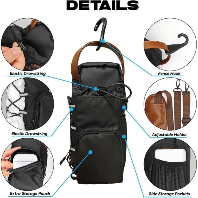 Magnetic Gym Crossbody Bag - Water Bottle Holder with Phone Pocket & Key Clip (Fitness Essentials Organizer for Men/Women)