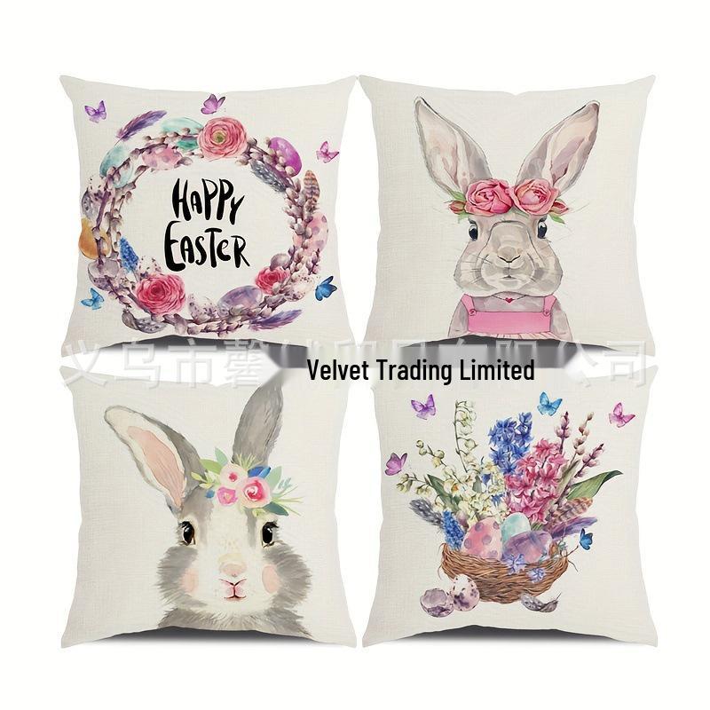 Popular Easter Cartoon Rabbit Sofa Cushion Cover for Home Decoration