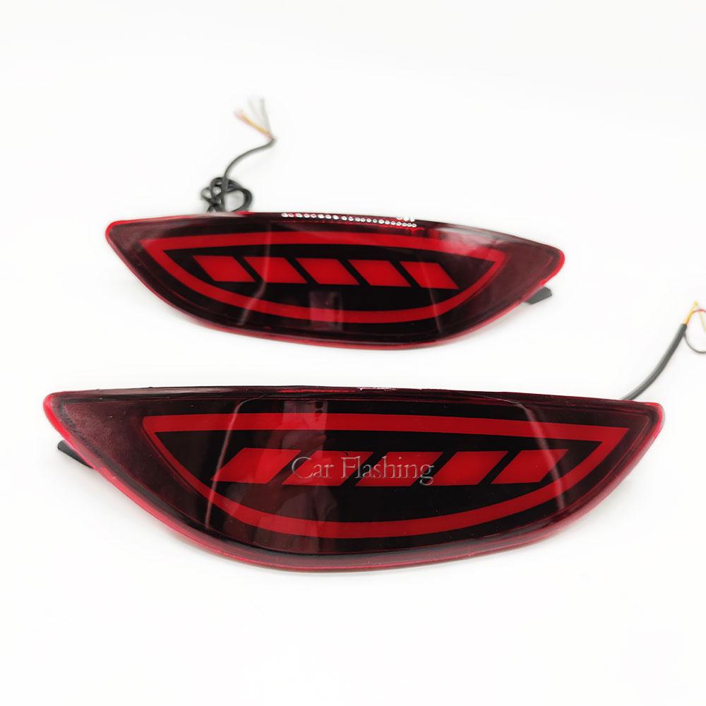 1 Pair Car LED Rear Bumper Light For Hyundai Accent Verna Solaris Brio 2008-2015 Tail Reflector Brake Fog Lamp Turn Signal