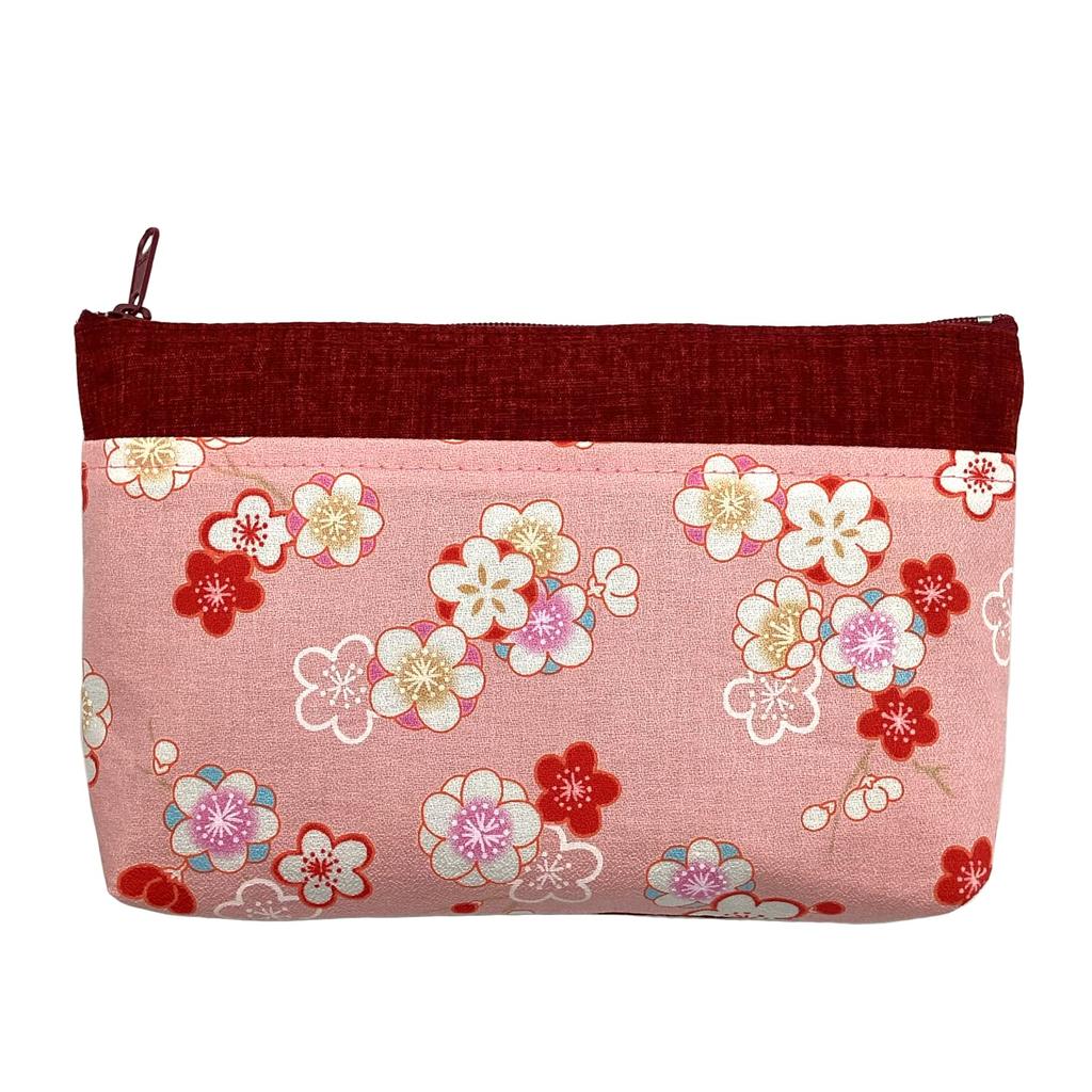 Kyouyuu Made Japan Cotton Pouch Women Cosmetic Small Item Holder Approximately 12193cm Pocket Portable Japanese Pattern Classic Fabric Plum White Pop