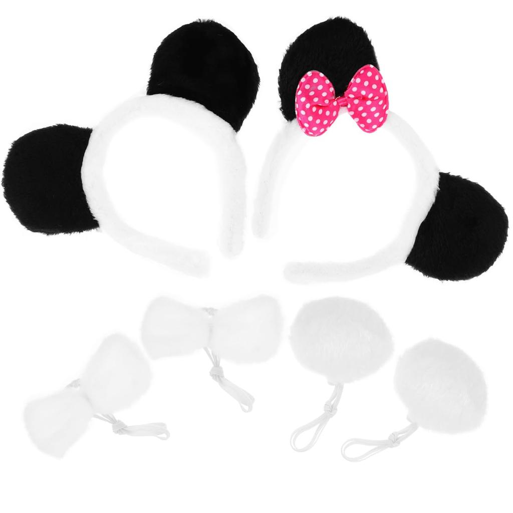 LIFKOME Set mit 2 Panda-Ohren Panda-Kostümzubehör Panda-Hut Panda-Kostümzubehör für Damen Panda-Ohren Stirnband Panda-Zubehör für Damen