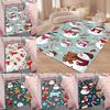 Christmas Snowman Carpet Teddy Bear Stockings Candy Cane Snowflakes Non-slip Rug Mat Living Room Bedroom Home Decoration