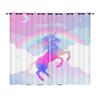 Curtains Cartoon Unicorn Decorative Sunshade Digital Printing Curtains Blackout Free Punching