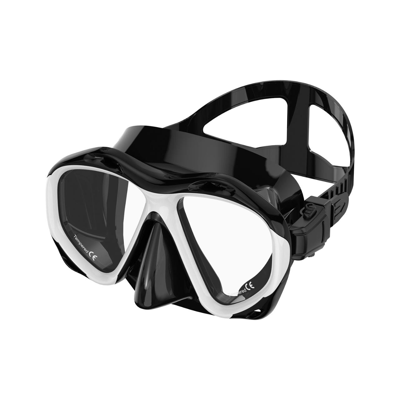 Professional Freediving Mask Anti-Fog Foldable Waterproof High-Definition Adult Diving Goggles Snorkelling Nose Guard Integrated M/L