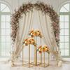 3PCS Geometric Flower Stand, Elegant Metal Wedding Display Box, Tabletop Vase Holder, Party Decor, Versatile Event Centerpiece