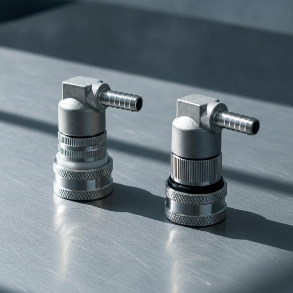 Lock Disconnect with Elbow 90-Degree Keg Fitting Stainless Steel Corny