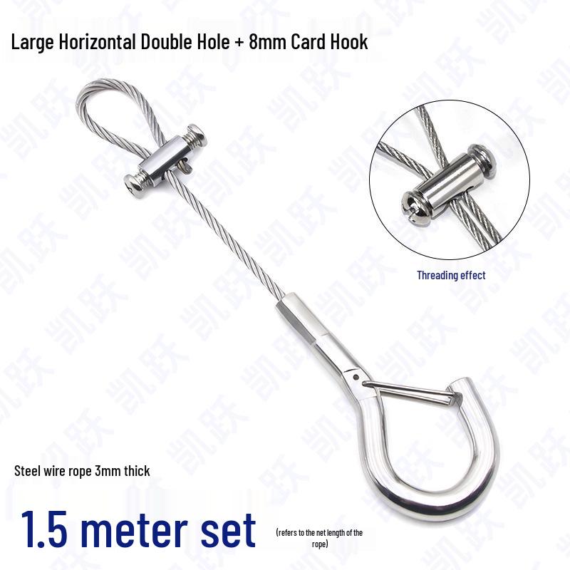 Adjustable Steel Wire Rope Safety Lanyard with Locking Snap Hook for Fall Protection and Sound System Suspension, 1.5-4mm.