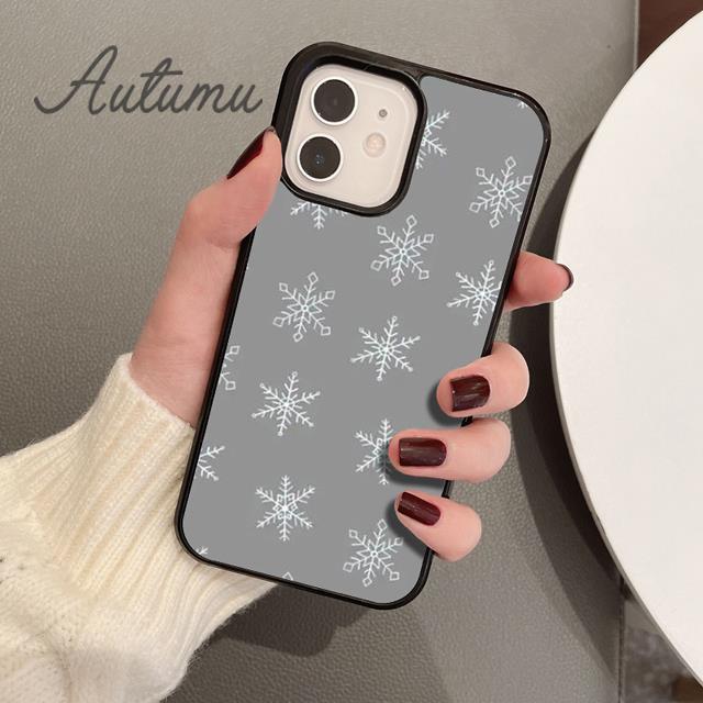 Snowflakes Phone Case for iPhone 11 12 13 14 Pro Max Mini X XR XS SE 2020 5 6S 7 8 Plus Samsung Galaxy S21 S22 Cover Shell