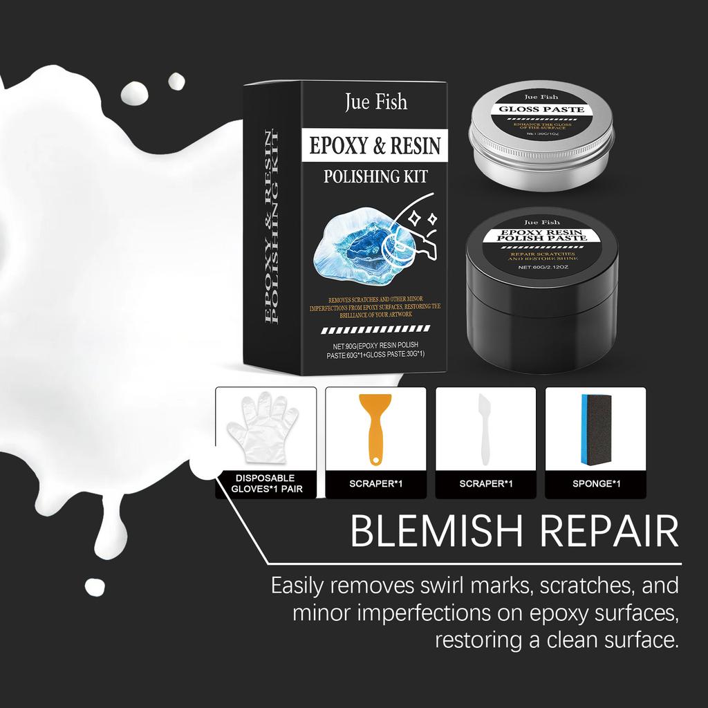 Professional Epoxy Resin Polishing Kit & Compound High-Gloss Finish Remove Scratches & Restore Shine To Resin Art Jewelry Tables