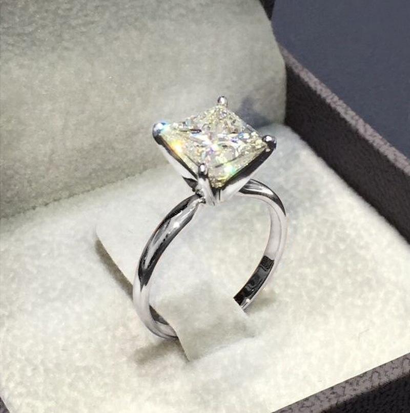 

Classic Rose Gold with Zircon Princess Ring From Europe and America, Fashionable Women s Square Zircon Accessories 8
