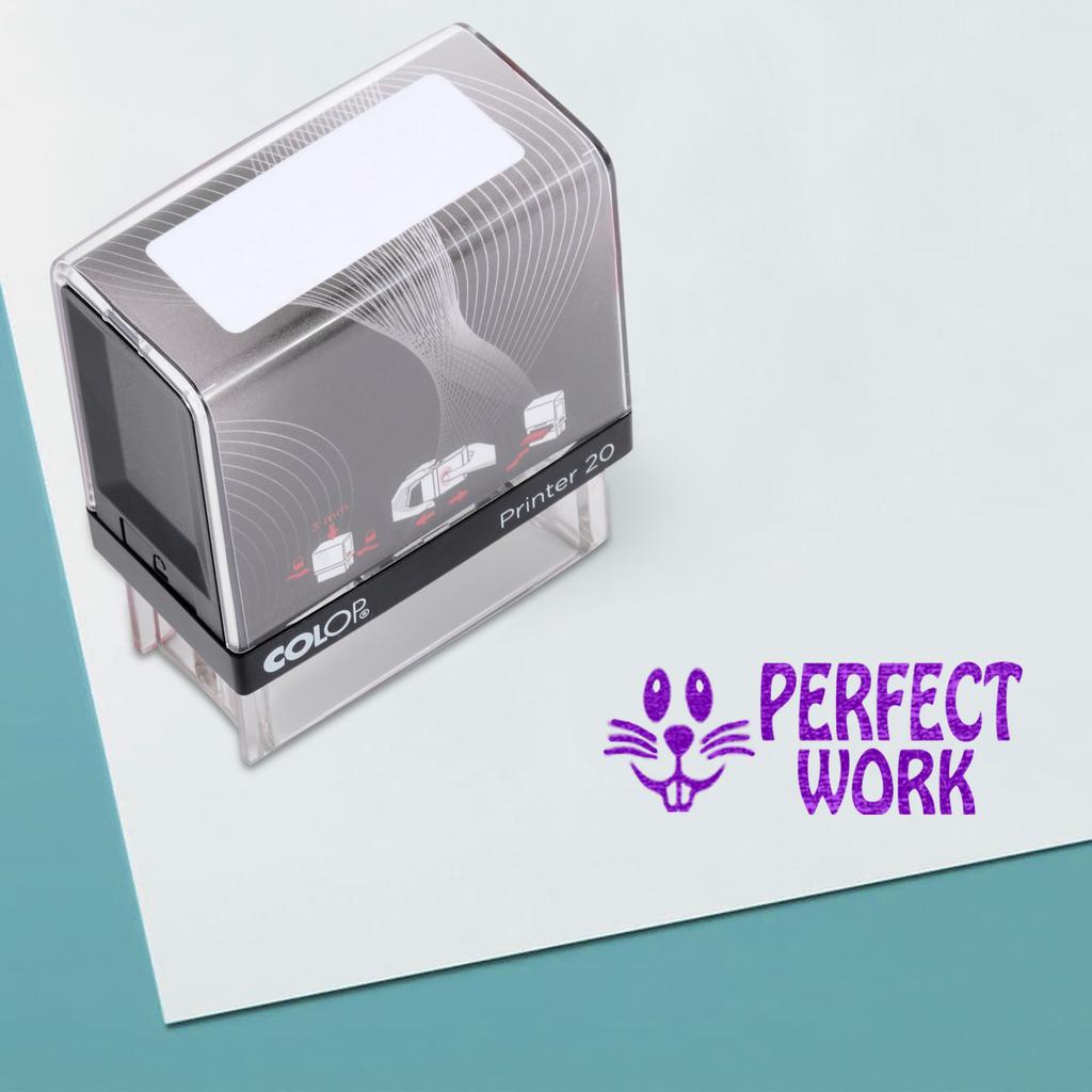 Printtoo Self Inking Rubber Stamp - Pre-Inked Office Stamp - Stationary Stamp - COLOP P20 Mini Stamper - Teachers Stamp -