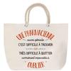 Beach Bag - PLANETEE - A Pharmacist As Great - Large Size - Rope Handle - Cotton, Made In France
