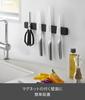 Yamazaki Jitsugyo Magnet Wall Knife Holder W35 Black Tower Silicone Surface Knife Storage 5202 & Approx. W35XD1.7XH4cm